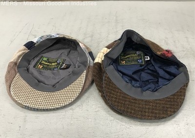 Lot Of 2 Hanna Hats Multicolor Newsboy Caps Men Size S & M Pure