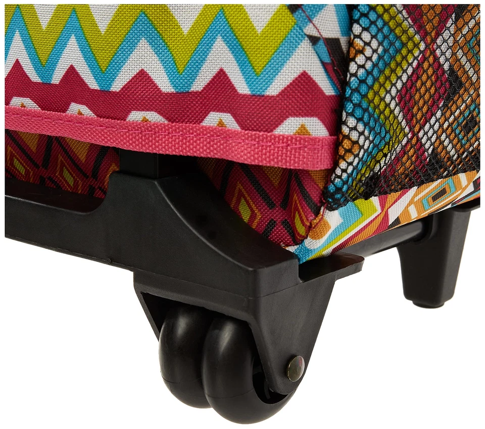Mochila con ruedas tribal de doble asa de 17 pulgadas Foto 3 de 4