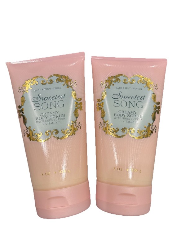 2X Bath Body Works SWEETEST SONG Creamy Body Sugar Scrub 8 oz Shea Butter