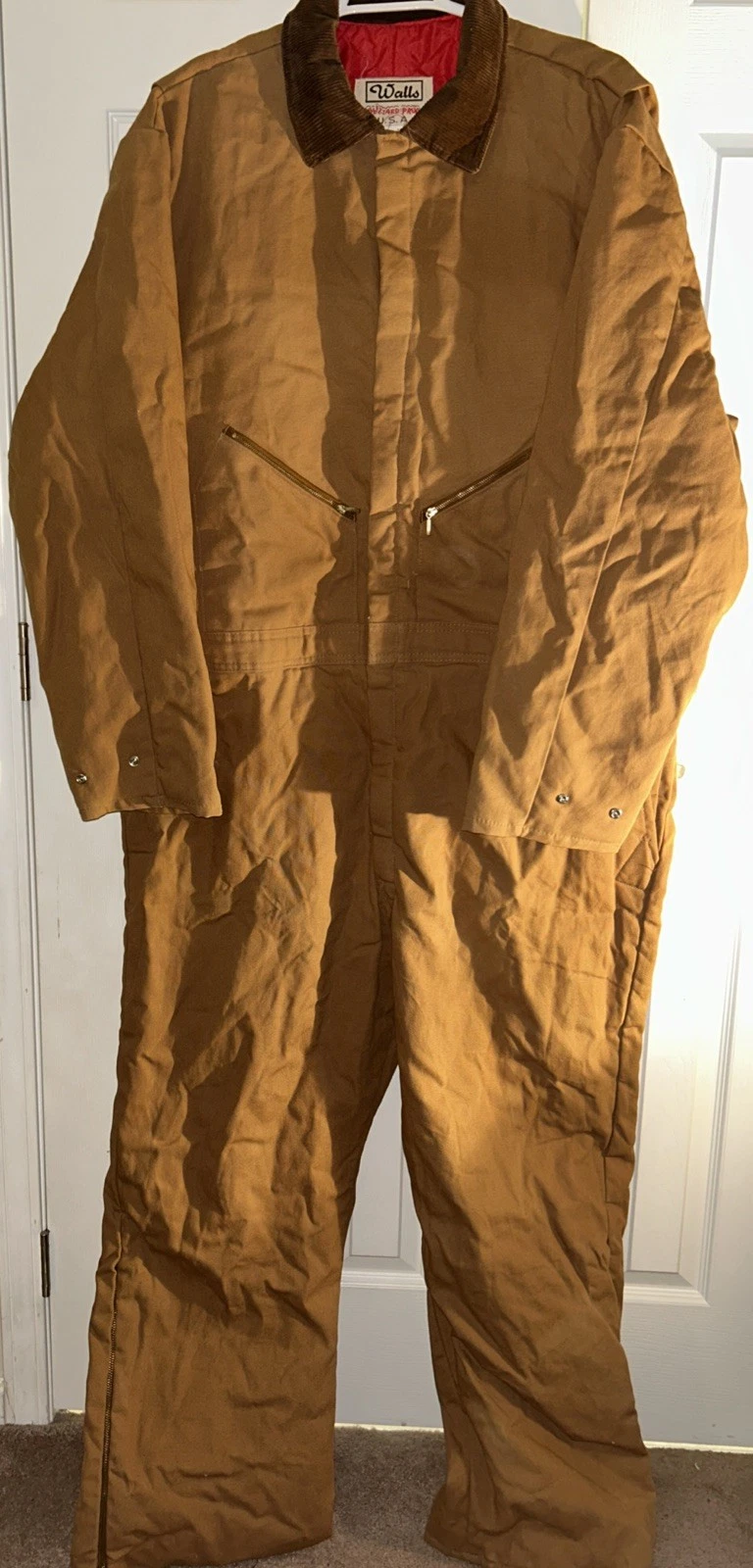 Men’s Blizzard Pruf Walls Brown Quilted Insulated Coveralls Canvas 3XL Regular