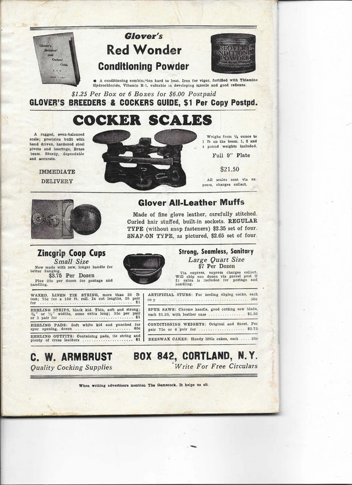 VINTAGE POULTRY QUALITY MAGAZINE The Gamecock Devoted to GameFowl july 1955 - Image 2 of 2