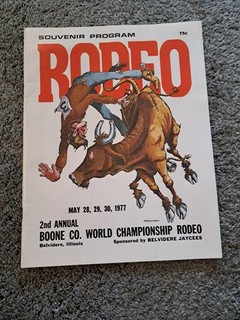 1977 Souvenir Program Boone County World Championship Rodeo Belvidere Illinois