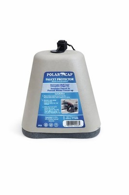 Polar Cap Faucet Protector Gray Insulates Prevents Freeze Hard Outer Shell Cover