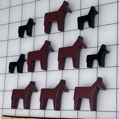 10 HABA Horses Dogs for Amsterdam Farmhouse Etc Smooth Wood Block Add-Ons Vtg