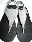 NEW Skechers Meditation Flow Action Grey Flip Flops Thong Sandals Womens Size 8M
