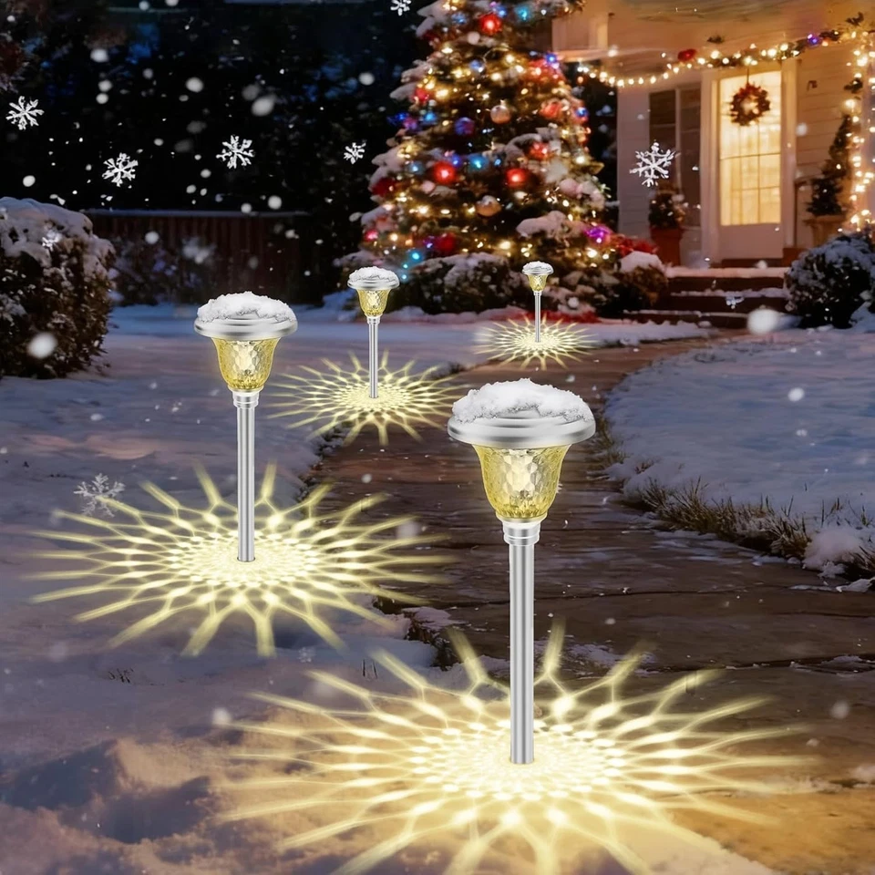 Stainless Steel Solar Garden Lights - 8 Pack Cool White LEDs - Image 3 of 4