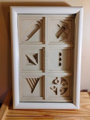 Greg Copeland Style 1970's 3D Cut Paper Layered Geometric Art Approx. 16'' X 11'' 