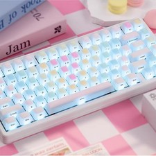 126 Keys Rainbow Jelly Keycaps Cherry Profile Silicone Fits 61/64/87/104/108