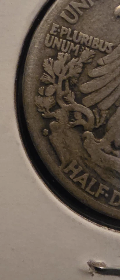 Medio dólar de plata Walking Liberty 1929 S con error de impresión Foto 4 de 4