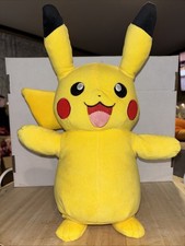 RARE Talking Pikachu Plush 14"   Works Movie Style Pok mon Toy No Longer Sold