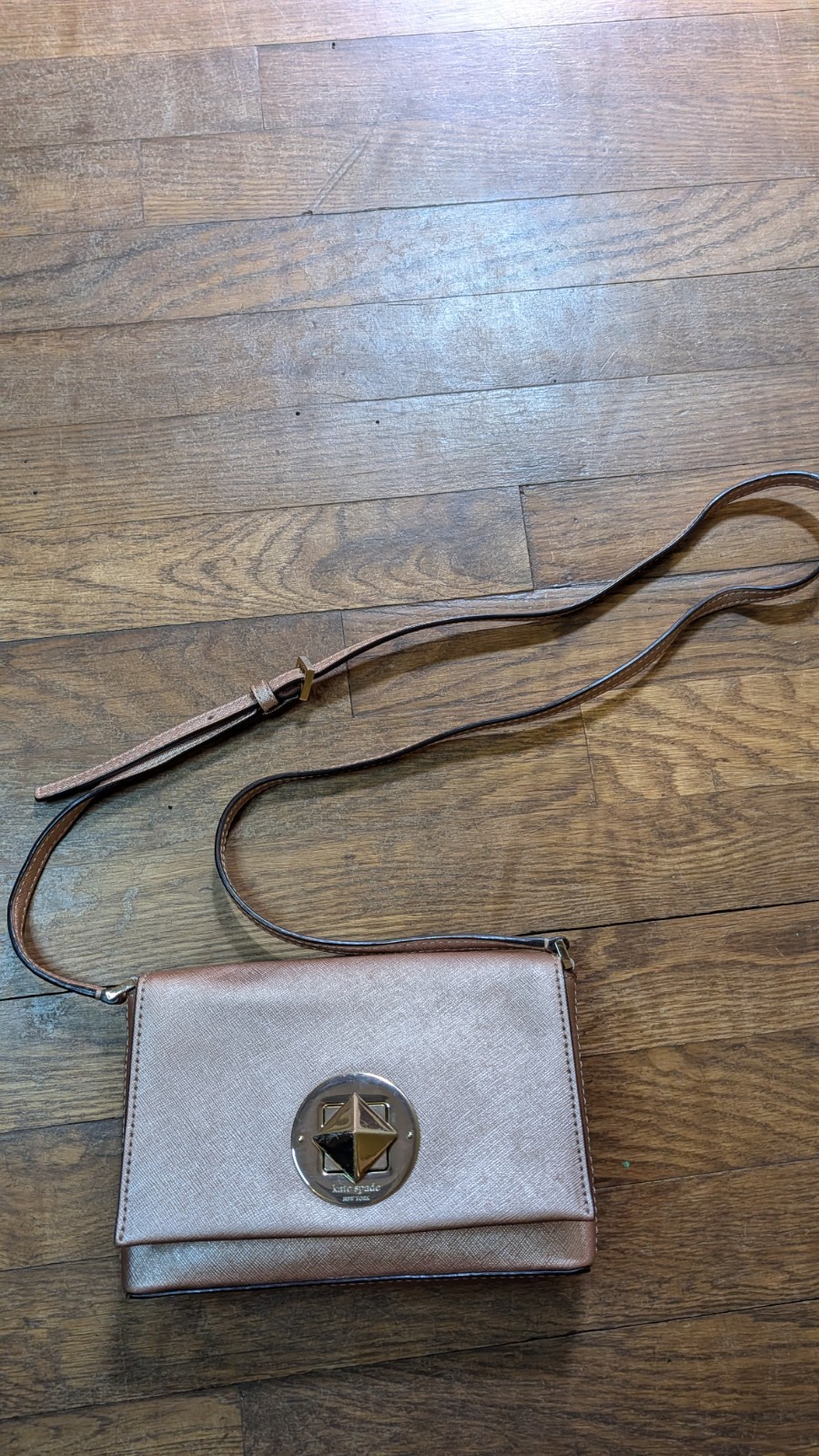 Kate Spade Rose Gold Newbury Lane MiniCrossbody Bag Turn Lock thumbnail 3