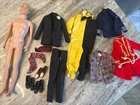 1963 Mattel Ken Doll Painted Hair Blonde in Tuxedo 11 Pc Clothing Lot Pilot