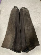 Dublin Medium Suede Leather Chocolate Brown Half Chaps