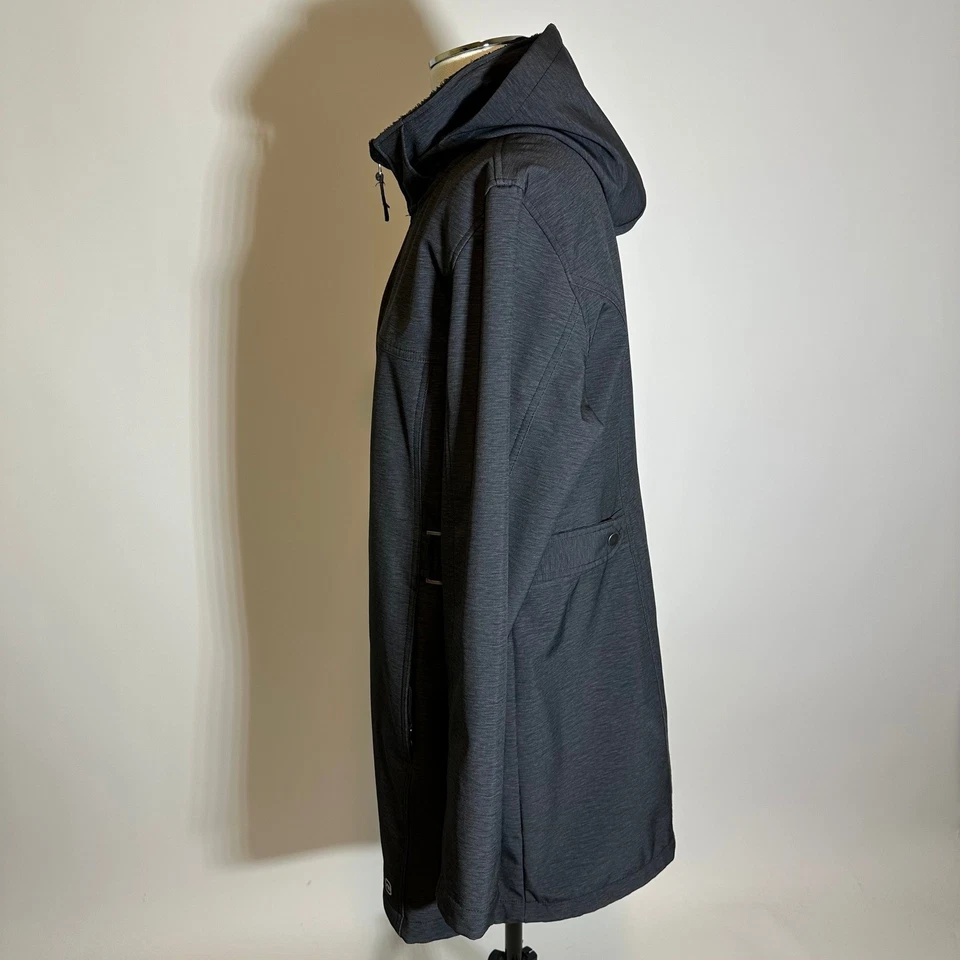 Jaqueta feminina Free Country Softshell tamanho XL forrada de pele sintética com capuz cinza carvão - Imagem 4 de 4