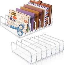 2 Pack 7 Slot Acrylic Mail Organizer Clear