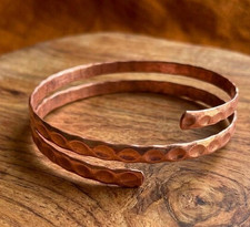 1 St&uuml;ck Reines Kupfer Armreif, Unisex Manschettenarmband, Hammer Heilarmreif