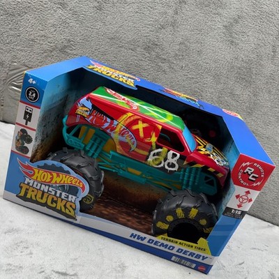 Hot Wheels Monster Trucks HW Demo Derby RC 1:15 Red New Remote Control Vehicle