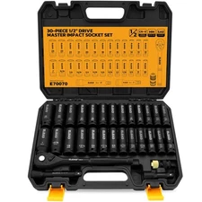 ELEAD 1/2" Drive Deep Impact Socket Set: 30-Piece Standard SAE (3/8 to 1 Inch...