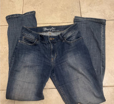 wrangler retro blue mid rise bootcut denim jeans women