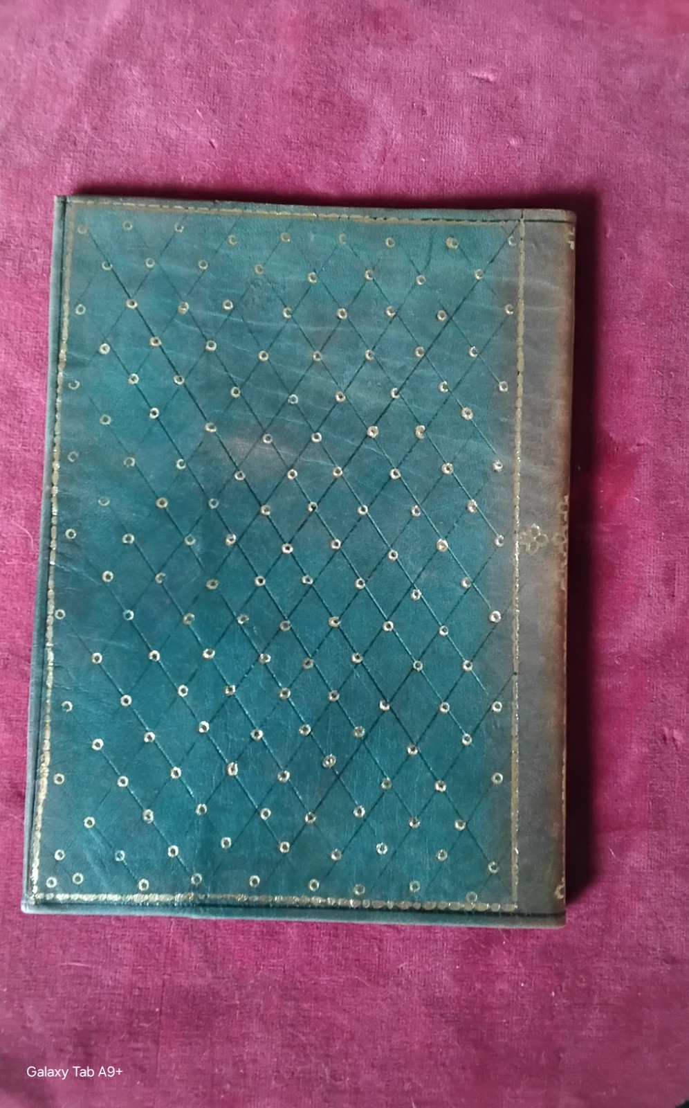Vintage Moroccan Leather Book Cover 22 Carat (Karat) Gold Embossed~8.5 "x 6.25"