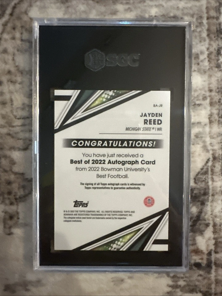 2022-23 Bowman U Jayden Reed BA-JR Autographed SGC Auto 10 Card 9.5 - Image 2 of 4