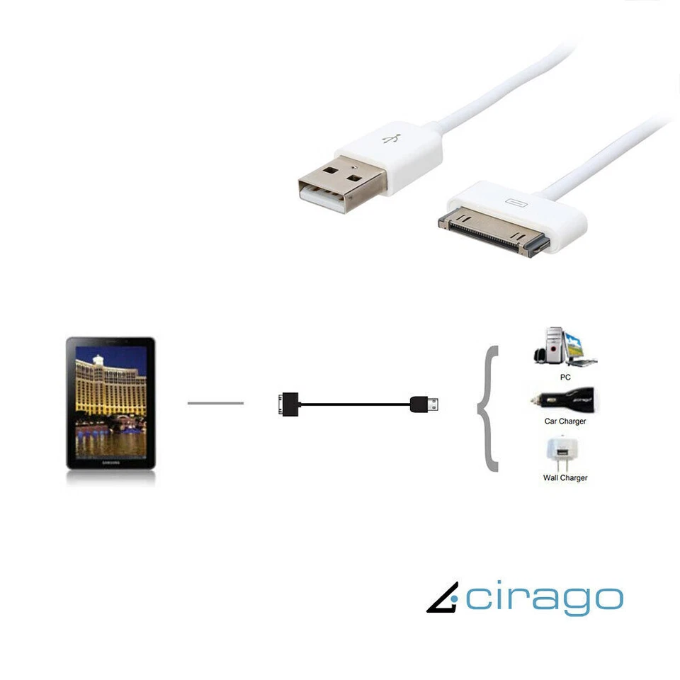 Cirago Charge + Sync Cable USB-A To 30-Pin Connector, 3 Feet iPhone iPad iPod - Image 3 of 4