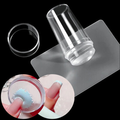 Clear Stamper French mit Kappe Jelly Stempel UV Gel Lack Nailart Nägel Trend