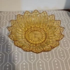 Vintage Gold Federal Glass Candy Fruit Bowl Petal Pattern