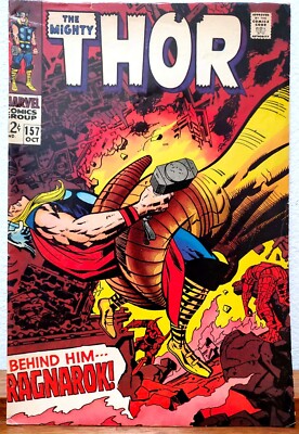Thor #157 [Oct 1968] ''Behind Him...RAGNAROK!'' | Mangog | Kirby Cover | Nice Book