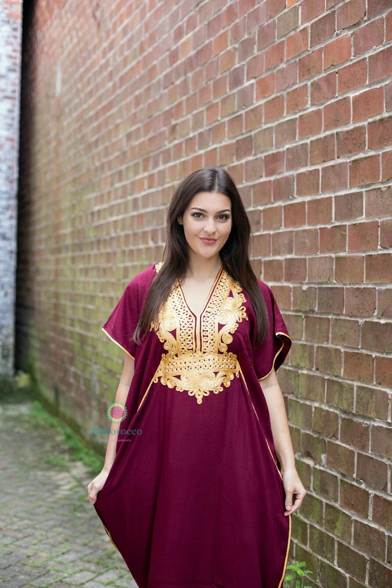 Caftan Dress Casual Summer Kaftan Abaya Moroccan Djellaba Cotton