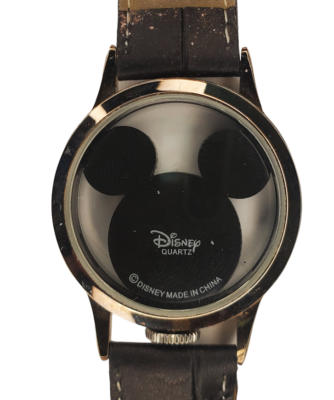 VTG Disney Mickey Mouse Black Façade Clear See Through Ladies Wrist Watch Runs! Mickey Mouse Disney Watch Silhouette See Through Novelty  main image 2