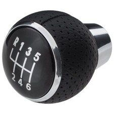 SCHALTKNAUF SCHWARZ 6G PERFORIERTES ÖKO LEDER FÜR MITSUBISHI LANCER VIII ASX III