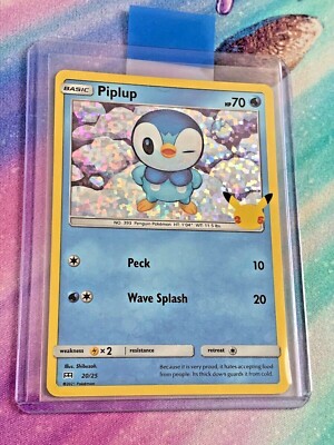 piplup pokemon card value mcdonalds Phantasmal Flames #098 Illustration Rare PSA 10 For the 25th anniversary of Pokemon Piplup 20/25 Holo Pokemon Card