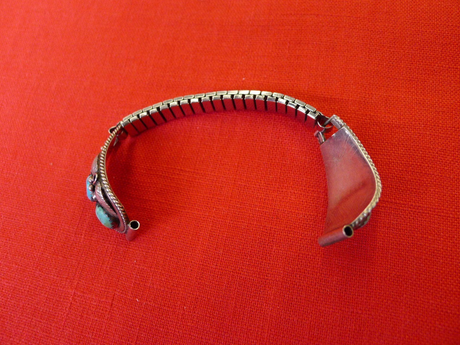 Vintage Genuine Sterling Silver Turquoise Tip Watch Band eBay