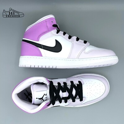Nike Air Jordan 1 Mid GS Barely Grape Lila Neu Sneaker Schuhe Damen