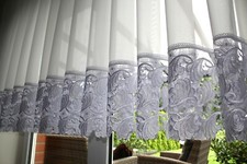 NEU Hochwertige Fertiggardine VOILE mit Gipürespitze MAßANFERTIGUNG