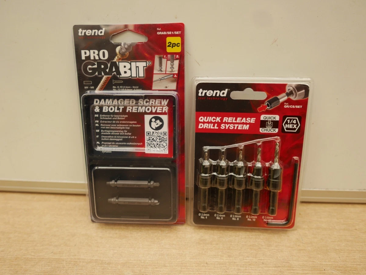 TREND QR CS SET countersink set grab se1 set prograbit bolt screw remover