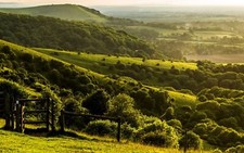 Landscape nature trees forest england uk hills field Custom Gaming Mat Desk