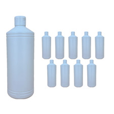 10x Leere Plastikflaschen 1 Liter HDPE Kunststoffflaschen 1000 ml inkl. Deckel