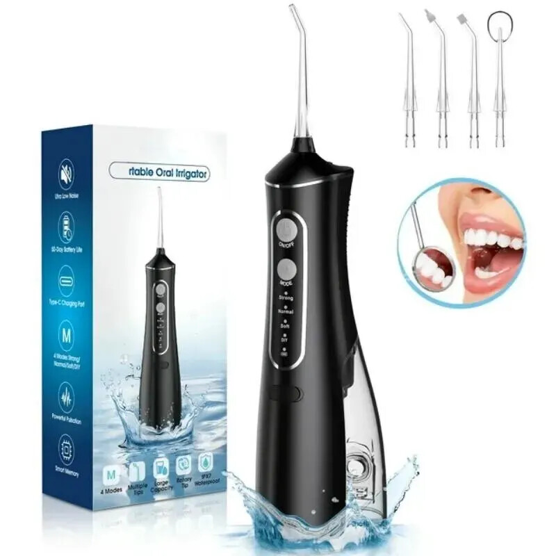 Cordless Water Flosser Dental Oral Irrigator 300ML Travel Teeth Cleaner Flosser