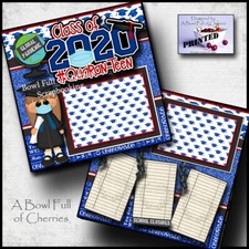 GRADUATION GIRL QUARANTINE 2 premade scrapbook pages LAYOUT printed CHERRY 0142