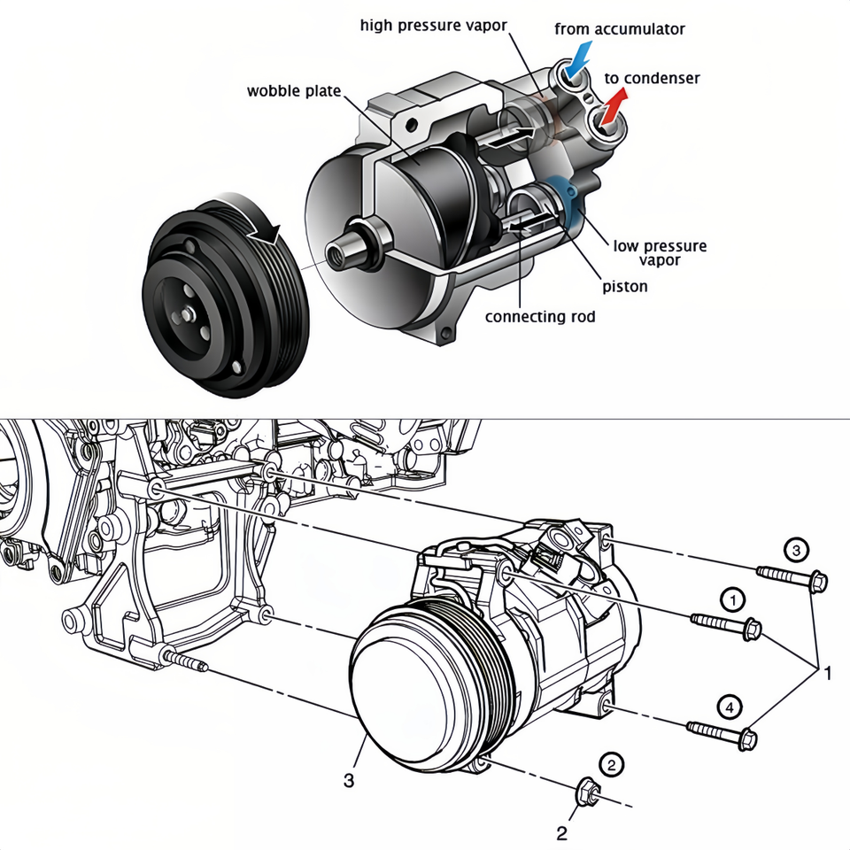 Mini Compressor Exploded AC Compressor for Mini Cooper 2007-2016 Cooper Countryman OE ...