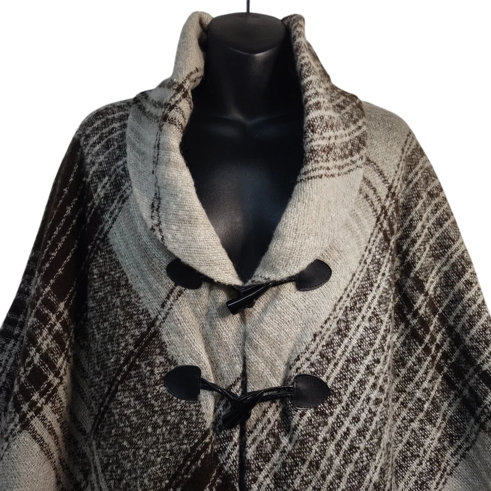 Apt. Poncho suéter tejido marrón tostado 9 para mujer talla O/S nuevo con etiquetas Foto 4 de 4