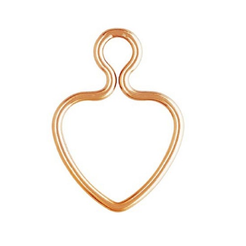 5pcs 14K Rose Gold Filled Heart Charms 