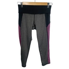 MICHI Yoga Leggings Womens Size Small Cropped Gray Purple Activewear Gym *