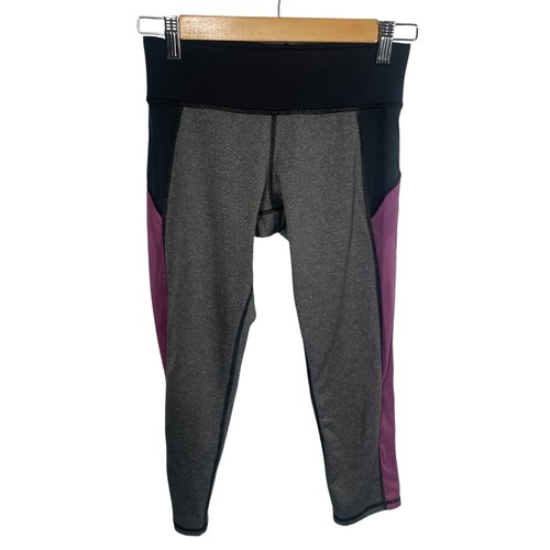 MICHI Yoga Leggings Womens Size Small Cropped Gray Purple Activewear Gym *
