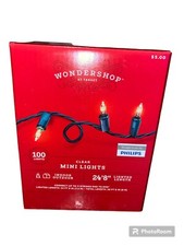 100 Clear Mini Christmas Lights Green Wire 24  8  Indoor Outdoor Warm White New