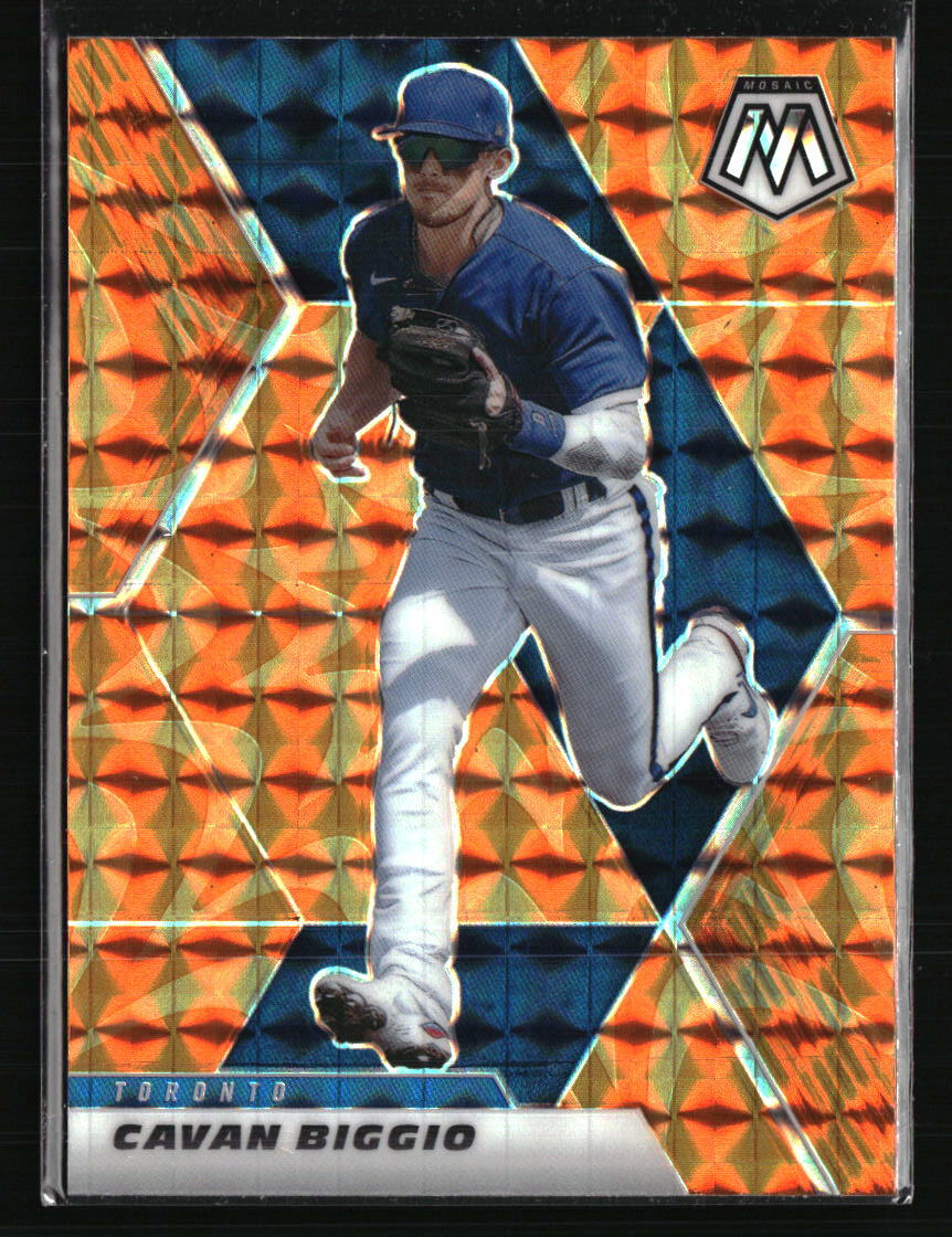Cavan Biggio 2021 Panini Mosaic Reactive Orange Prizm #191 Baseball Card