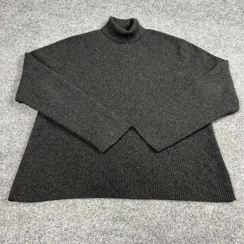 Marshall Fields Sweater Womens XL Gray 100% Cashmere Turtleneck Knit Soft
