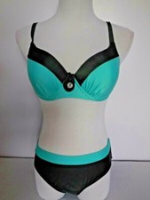 New Unbranded Bikini Swim Suit Size M marked Large but runs small Aqua Grey